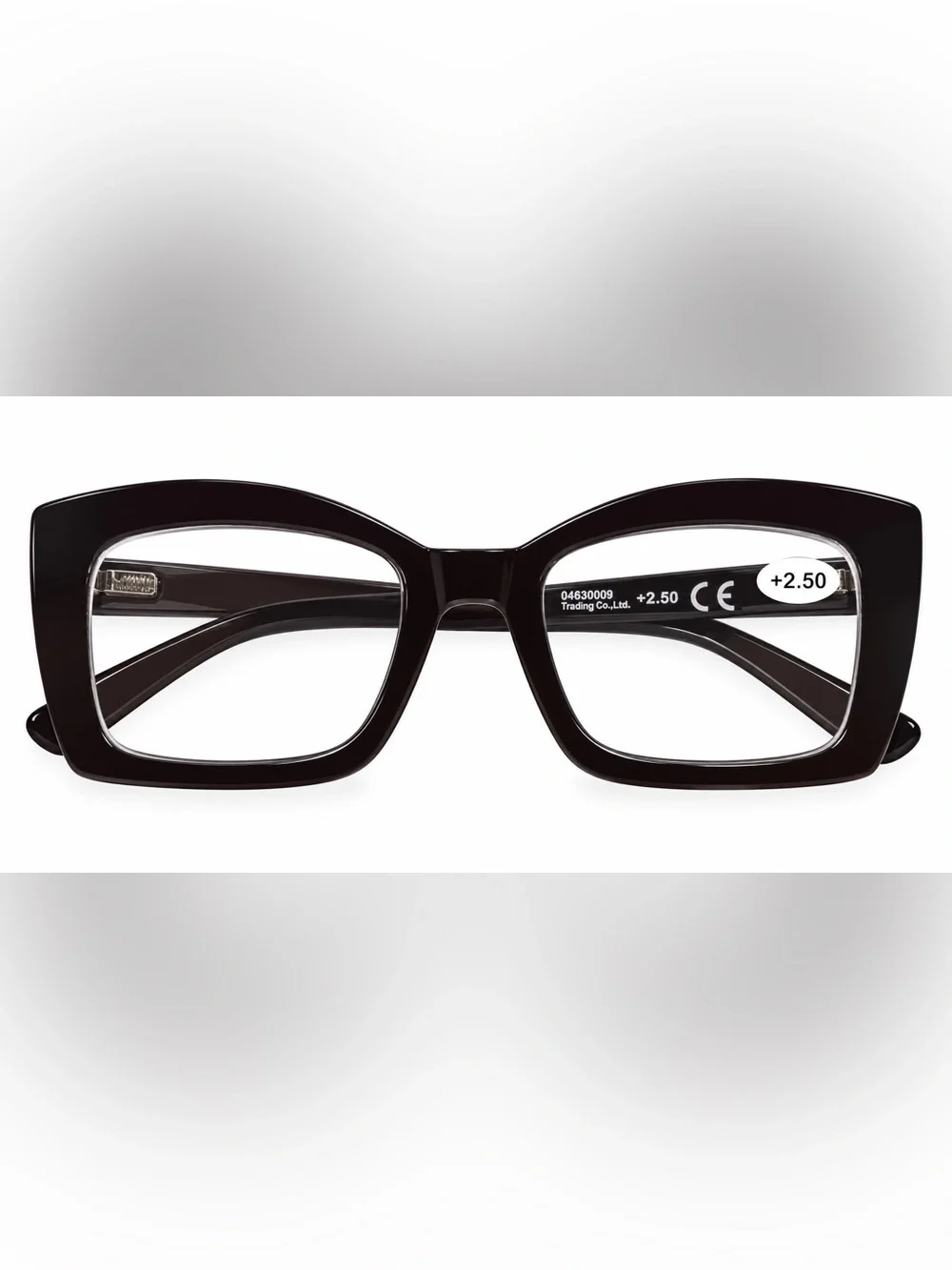 Black Square Acetate Reading Glasses - Unbranded